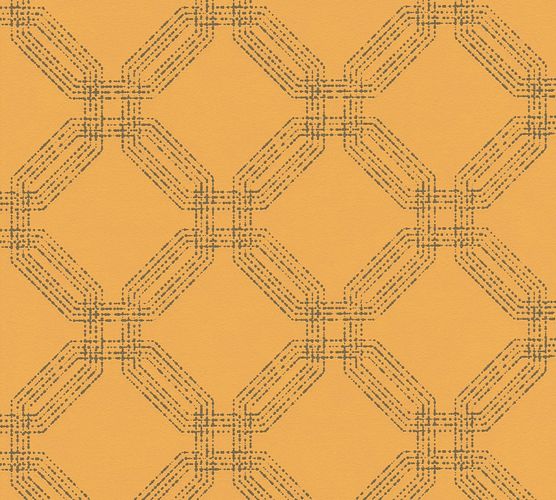 Non-woven wallpaper graphic modern yellow 37477-5