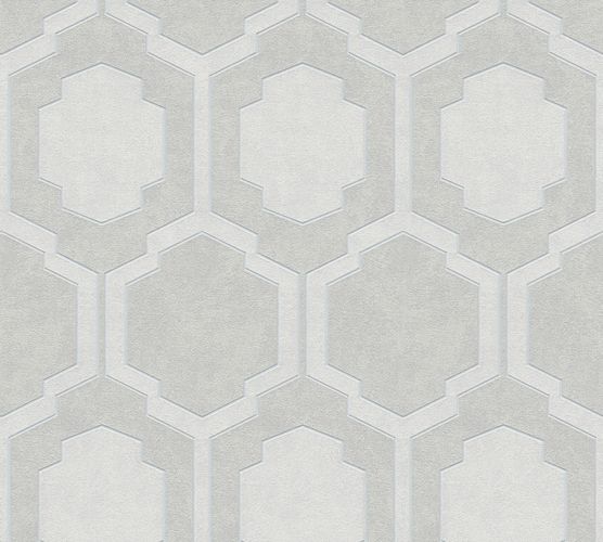 Non-woven wallpaper tiles greige white 37479-2 | 374792