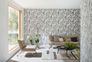 Non-Woven Wallpaper Leaves Floral grey white 32201 3