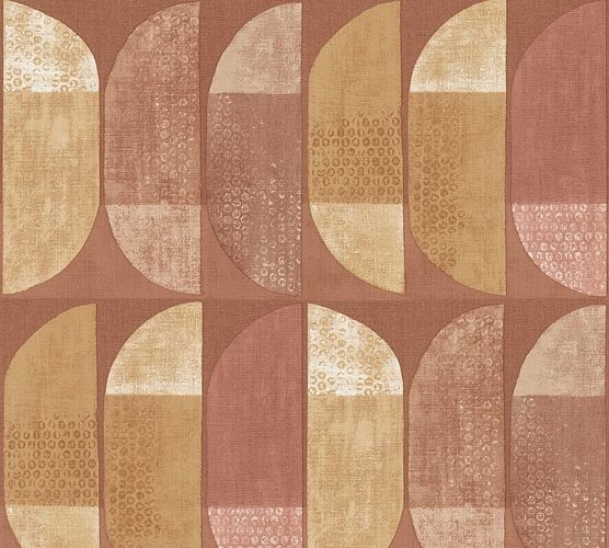 Non-Woven Wallpaper Graphic Semicircle brown 37531-7