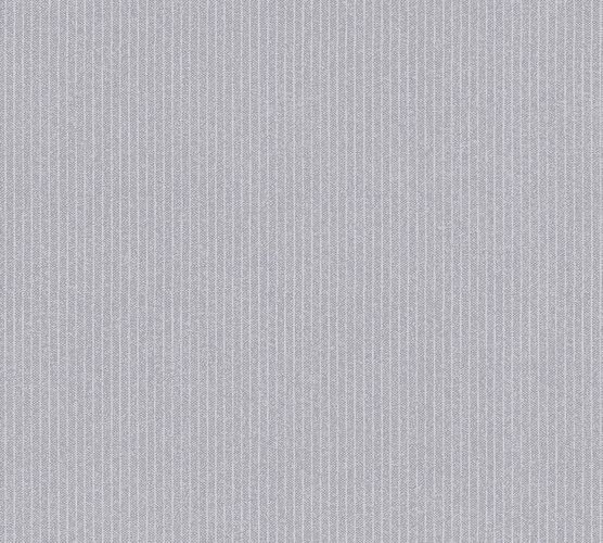 Wallpaper non-woven fine stripes grey white 37550-5