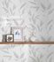 Wallpaper non-woven leaves white silver 37549-4 | 375494 6