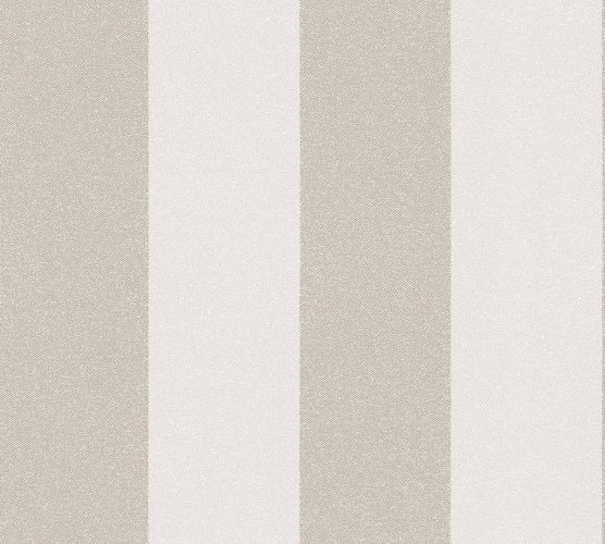 non-woven wallpaper striped white beige 37554-3