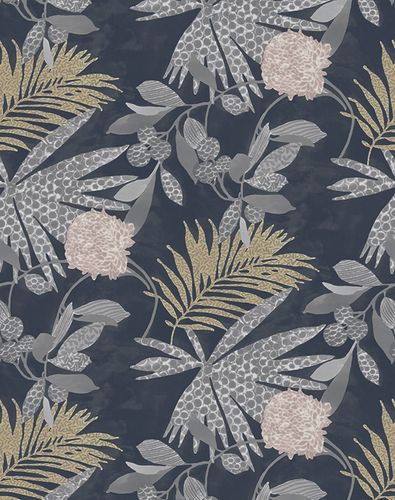 Non-woven wallpaper jungle grey rose 31861