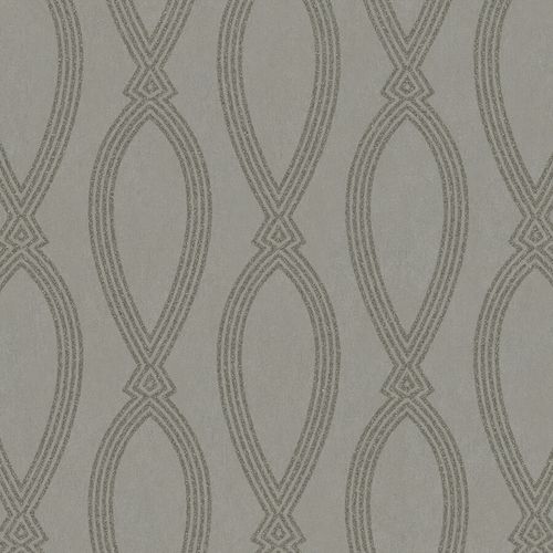 Non-Woven Wallpaper Ikat Graphic grey metallic 84855