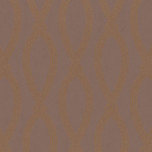 Non-Woven Wallpaper Ikat Graphic brown metallic 84866