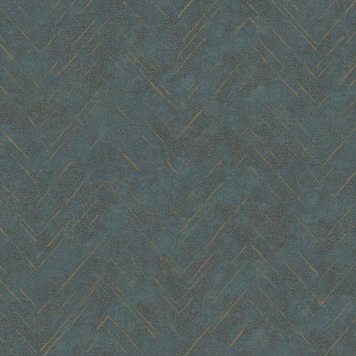 Non-Woven Wallpaper Zig-Zag Line green metallic 84884