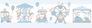 Kids self-adhesive border rabbit bear white grey 102401 1
