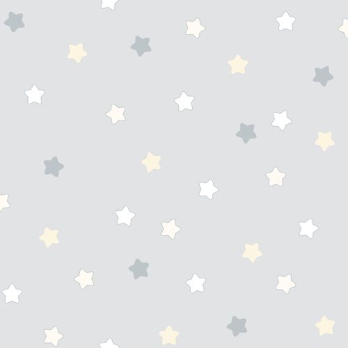 Kids paper wallpaper asterisk grey white gold 202253
