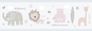 Kids self-adhesive border zoo animals grey 102422 1