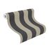 Non-Woven Wallpaper Stripes black beige Glitter 542363 2