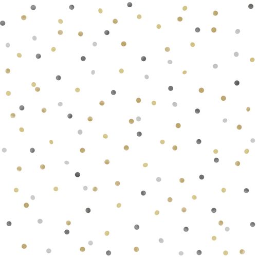 Kidsroom Non-Woven Wallpaper dots white grey 039050