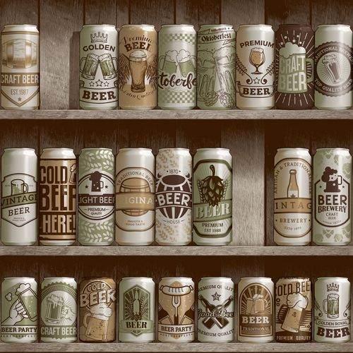 Non-woven wallpaper beer brown white green 111048