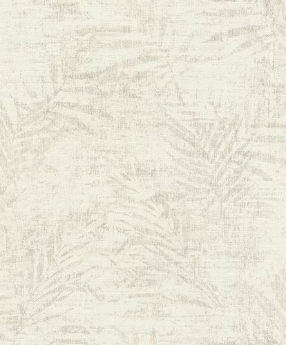 Non-woven wallpaper fern cream silver 546606