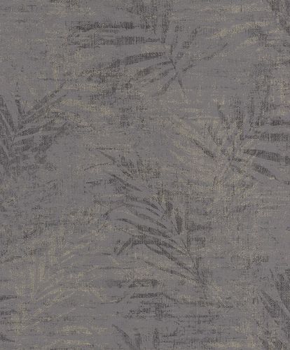 Non-woven wallpaper fern anthracite silver 546620