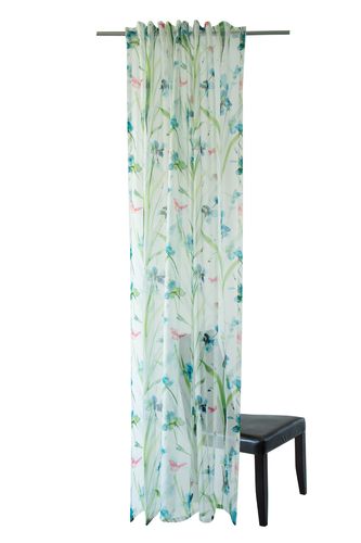 Loop Curtain Homing Floral colourful semi-transparent