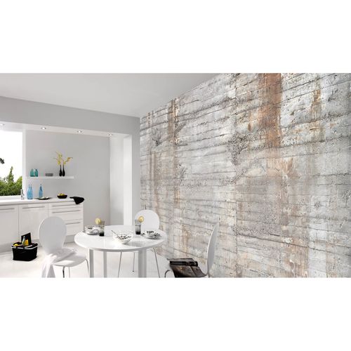 Photo Non-Woven Wallpaper concrete brown cream grey
