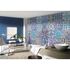 Photo Non-Woven Wallpaper Spanish tiles blue cream purple 1