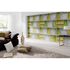 Photo Non-Woven Wallpaper Glass Wall Tiles yellow green 1