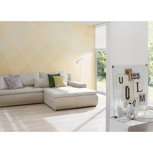 Photo Non-Woven Wallpaper Graphic cream yellow