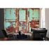 Photo Non-Woven Wallpaper Rusty Door brown grey green 1