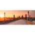Photo Non-Woven Wallpaper Bridge Sun brown red 1