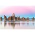 Photo Non-Woven Wallpaper Rocks Water blue brown rose 1