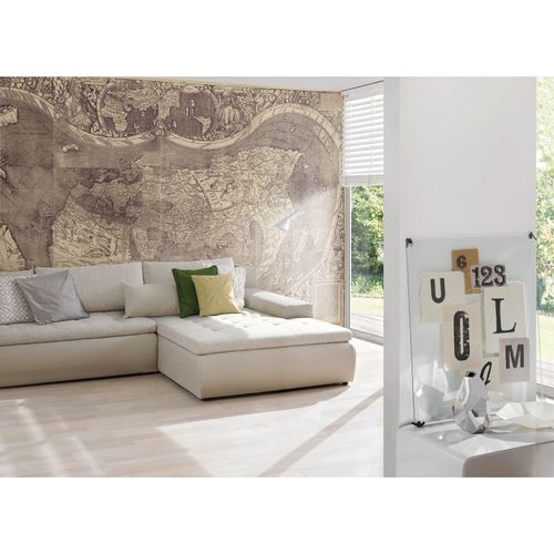 Photo Non-Woven Wallpaper Old World Map beige brown