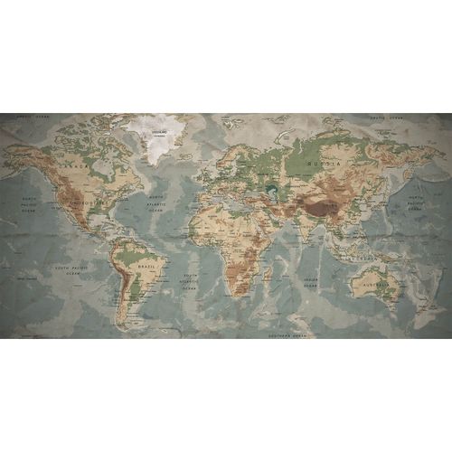 Photo Non-Woven Wallpaper Old World Map map blue brown