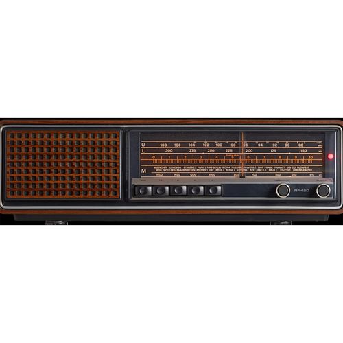Photo Non-Woven Wallpaper Old Radio brown black