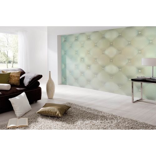 Photo Non-Woven Wallpaper Cushion blue brown cream