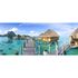 Photo Non-Woven Wallpaper Water Bungalows blue green 1
