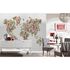 Photo Non-Woven Wallpaper Flowers World Map green rose 2