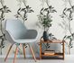 Non-woven wallpaper floral branch white black 10138-10 3