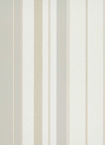 Non-woven wallpaper stripes white grey beige 10139-31