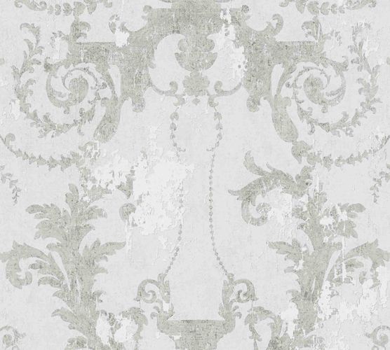 Non-woven wallpaper baroque grey silver 37648-1