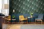 Non-woven wallpaper forest painting green brown rose blue 5