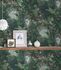 Non-woven wallpaper forest painting green brown rose blue 7