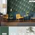 Non-woven wallpaper forest painting green brown rose blue 8