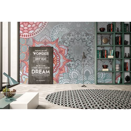 Photo Wallpaper Mandala grey orange DD109015