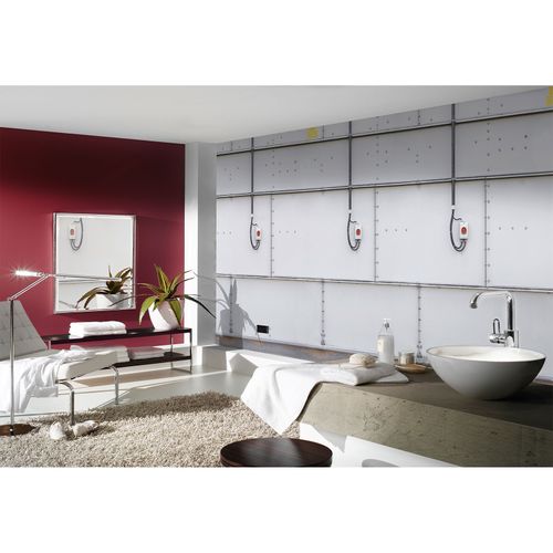 photo wallpaper metal wall with sockets industrial style AP Digital 4