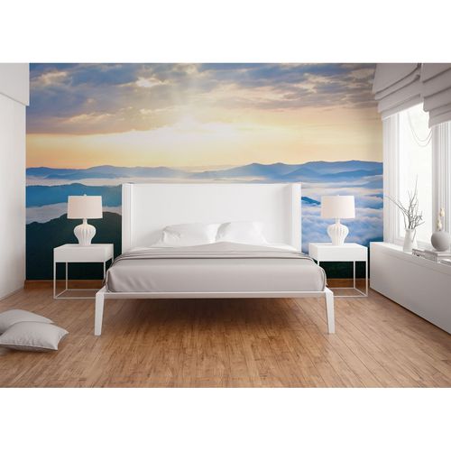 Photo Wallpaper Mountain View beige blue DD109210