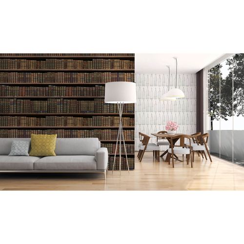 Photo Wallpaper Bookshelves brown black DD109085