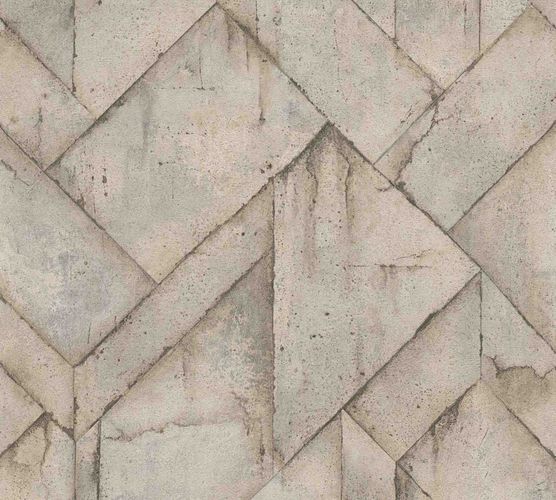 Wallpaper non-woven graphic concrete greige 37741-4
