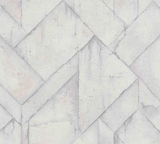 Wallpaper non-woven graphic concrete light grey 37741-5