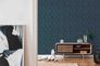Non-woven wallpaper stripes blue black 37525-5 4