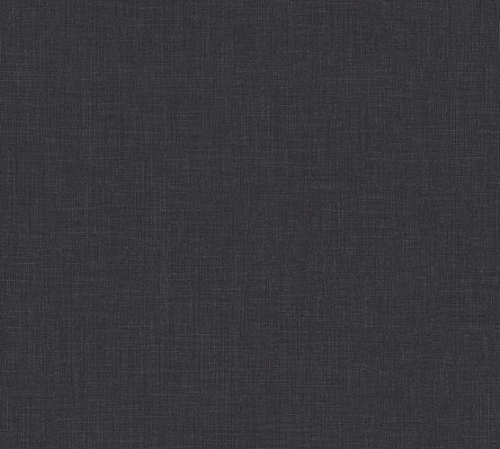Non-woven wallpaper textured plain black 37952-2
