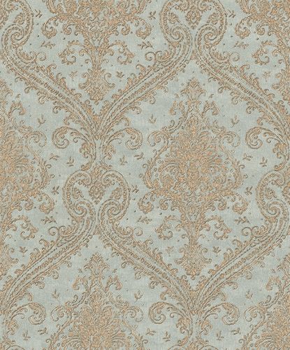 Non-Woven Wallpaper Rasch Baroque blue Metallic 420531