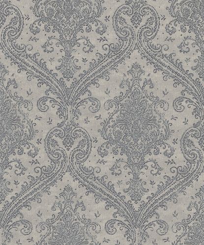 Non-Woven Wallpaper Rasch Baroque silver Metallic 420548