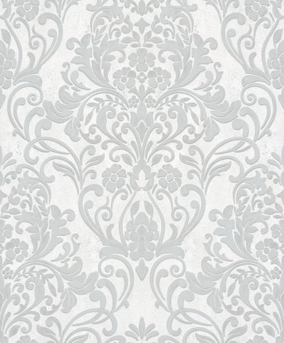 Non-Woven Wallpaper Ornaments metallic grey silver 32602